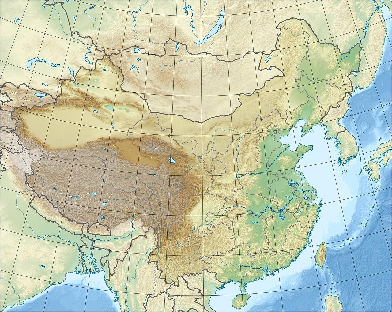 Thái Sơn trên bản đồ Trung Quốc