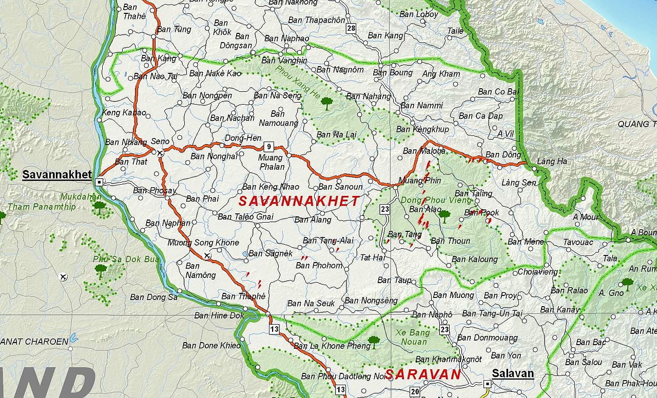 Map of Savannakhet Province